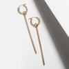 Canadian desiger long hoop earrings-gold plated silver