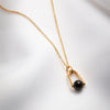 Modern black onyx necklace gold plated