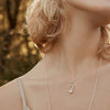 Sterling silver floating pearls pendant necklace