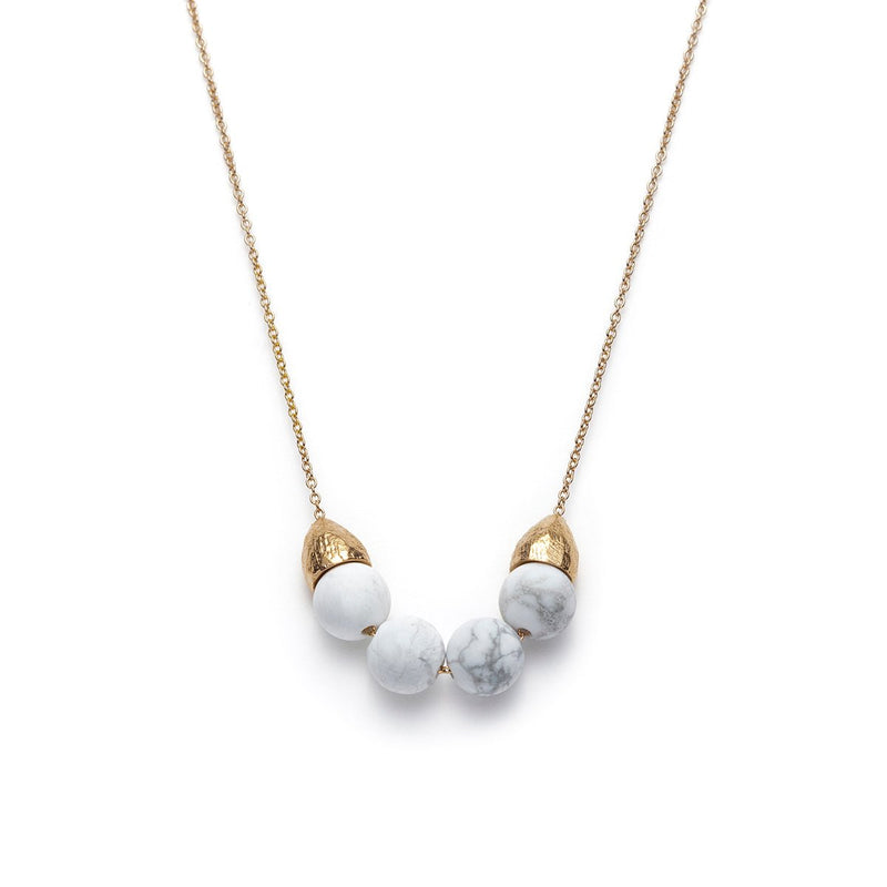Alice, everyday necklace with white howlite marble