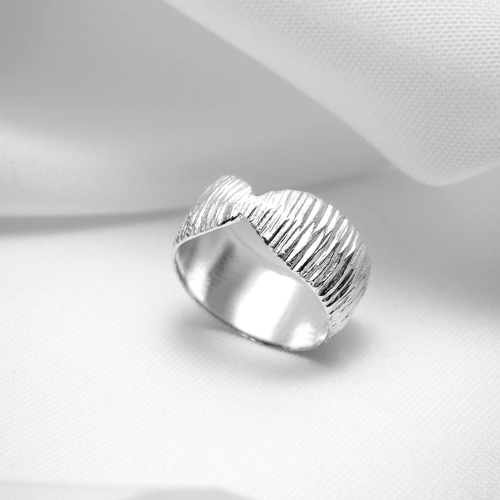 Silverly Chunky Woven Sterling Silver Rings for Women and Men - 9.8 mm Thick  Braided Band Ring 