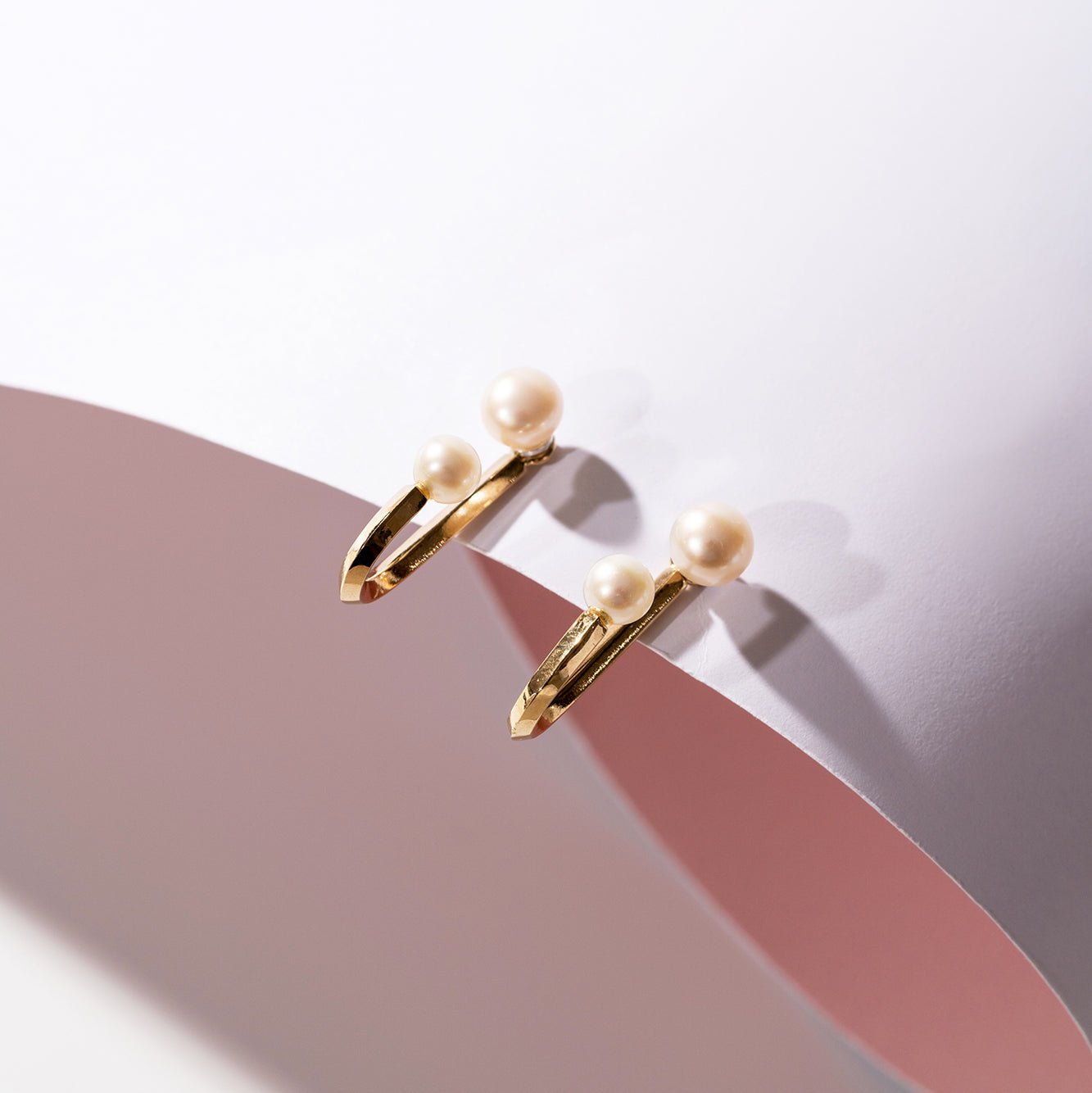 Modern minimalist silver pearl earrings ear jackets accentuated with fresh  water pearl - JOULALA Jewellery – staiy.