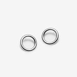 Bold circle earrings in solid sterling silver made in Canada