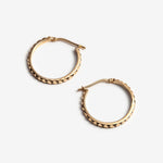 Medium size gold plated Hoops - Zigzag Pattern - Canada