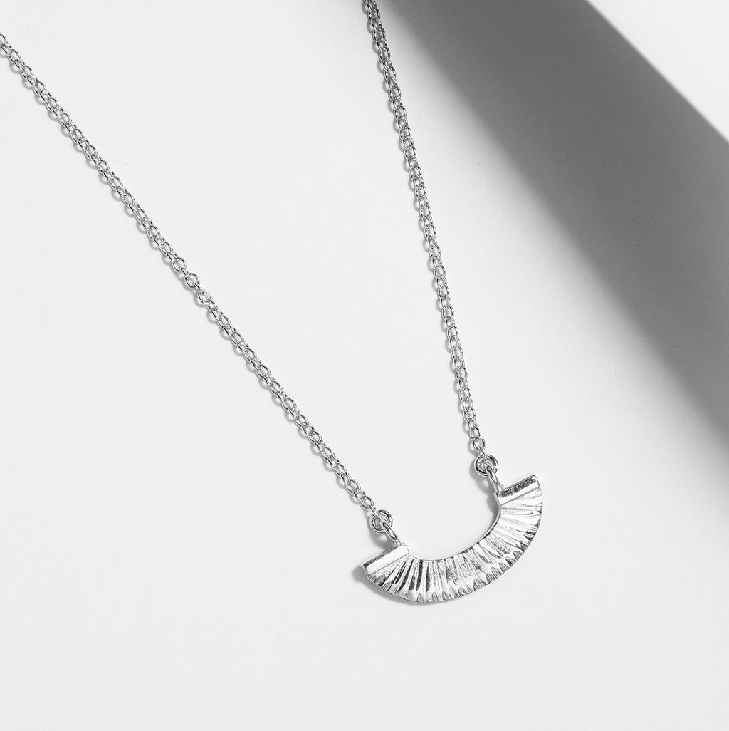 Sterling silver ''U'' layering necklace, art deco inspired