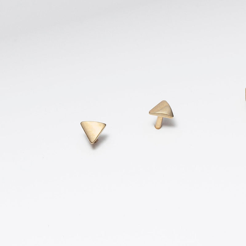 Constellation, small gold or silver triangle earrings