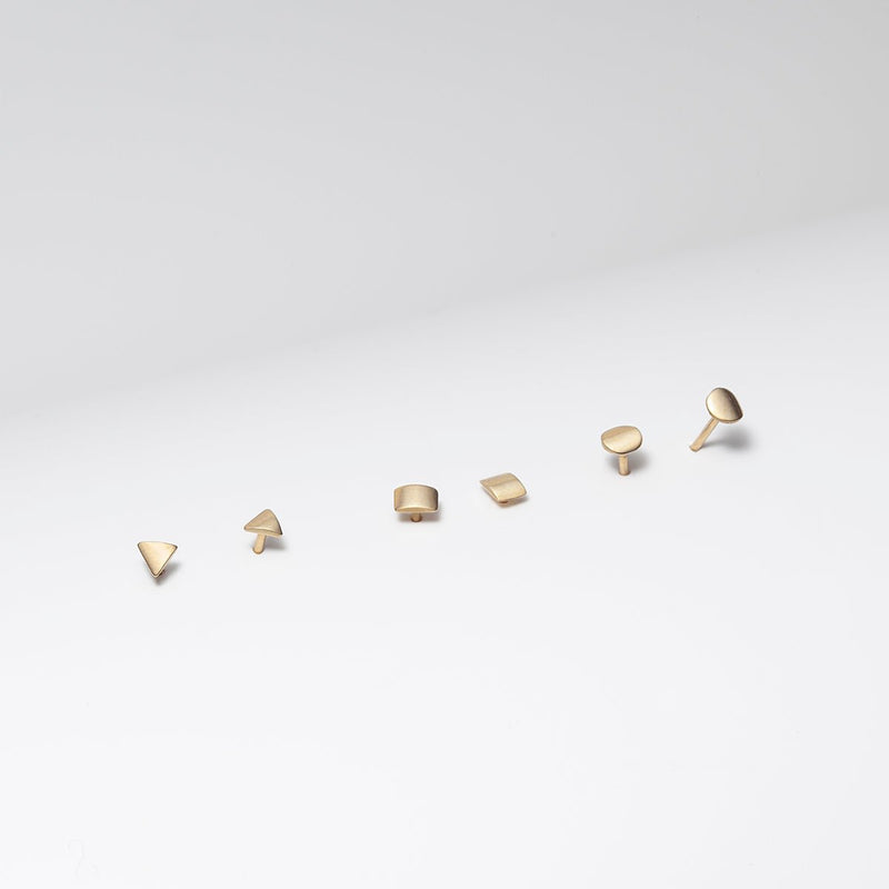 Constellation, small gold or silver triangle earrings