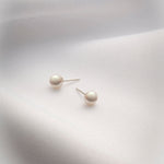 5mm bouton pearl stud earrings with silver post