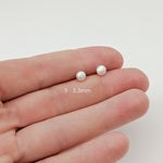 5 mm white button pearl studs