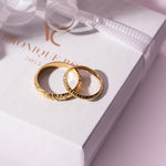 14k gold wedding band ring set made in Montreal, Canada