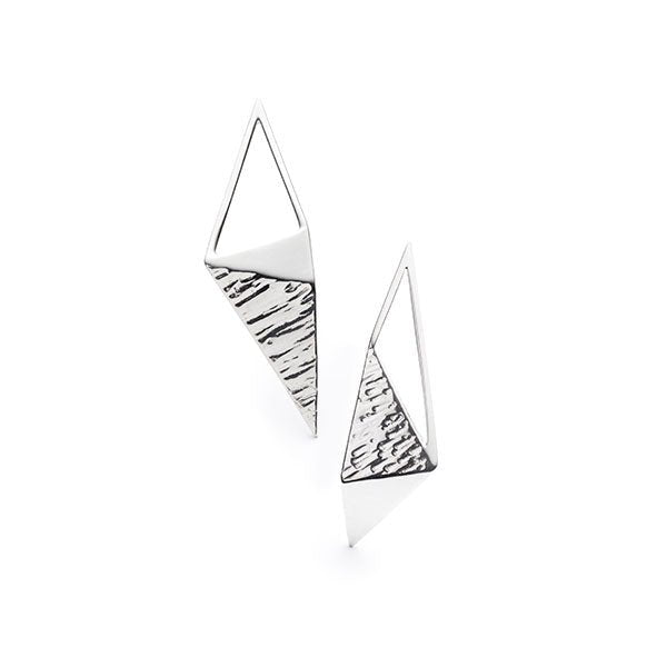 Asymmetrical statement sterling silver earrings Made in Canada