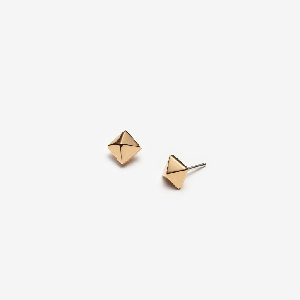 Small Square Earrings-Gold-Plated- Made in Montreal