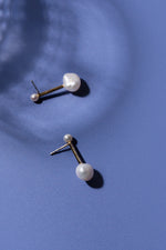 freshwater pearl earrings in silver by canadian jeweller