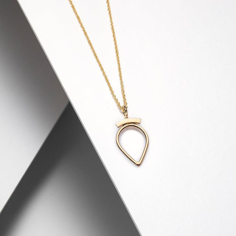 Gold Plated Silver Necklace With a Teardrop Pendant