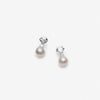 Fireball pearl earrings in silver