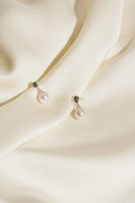 pearl drop earrings in silver