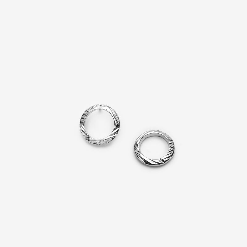 large open circle earrings in silver