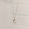 Solid 14k rose gold moon necklace made in Canada