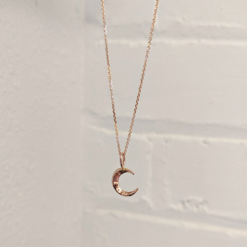 0.04 CT. T.W. Black Diamond Crescent Moon Pendant in 10K Rose Gold |  Peoples Jewellers