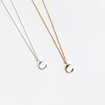 Moon pendant necklace in sterling silver and gold plated