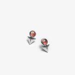 Pink stone earrings in solid sterling silver