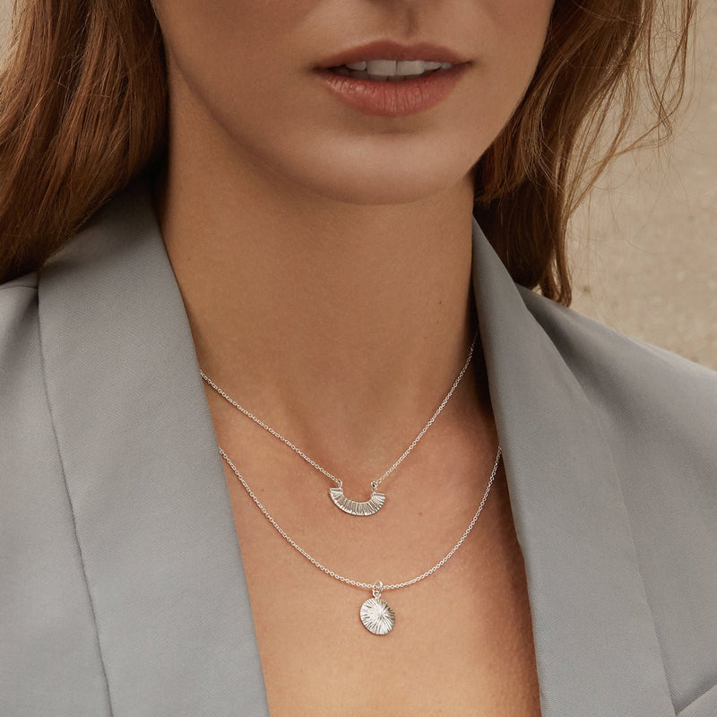 Silver Layered Heart & Cross Necklace | Classy Women Collection