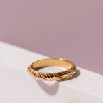 Minimalist contemporary wedding band ring 14k gold