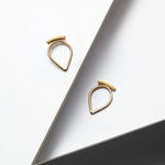 Minimalist drop earrings gold plated, made in Canada