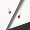 Earrings With Red Stones in gold plated silver