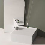 Green serpentine gemstone ring and matching necklace - Made in Canada