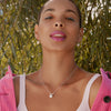 Baroque Freshwater Pearl Earrings and necklace set in silver