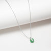 Sterling silver green aventurine circle and bar pendant necklace