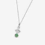 Minimalist sterling silver Green chrysoprase necklace-Canada