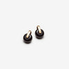 Simple black onyx minimalist earrings - gold
