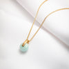 Gold plated silver small blue stone necklace