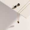 Black onyx jewelry set Canada in gold plated silver