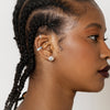 Silver ear cuff and earring set