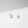 Gold plated silver and rose quartz stud earrings