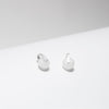 Sterling silver white jade bar stud earrings