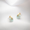 Small gold plated blue stone earrings