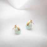 Gold plated silver small blue stone earrings