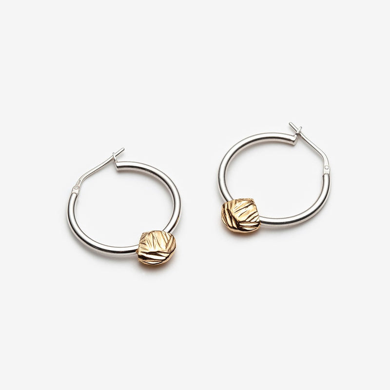 Two tone hoop earrings, gold and silver