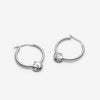 Sterling silver charm hoop earrings