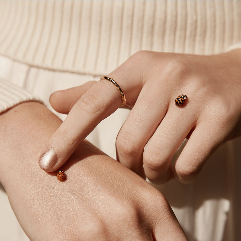 Gold vermeil plated thin band ring