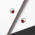 Minimalist Earrings With red Carnelian Stones