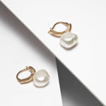Baroque Freshwater Pearl Luxury Earrings in gold plated silver