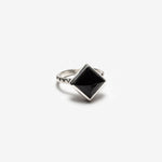 925 Silver Ring With A Square Black Onyx Stone