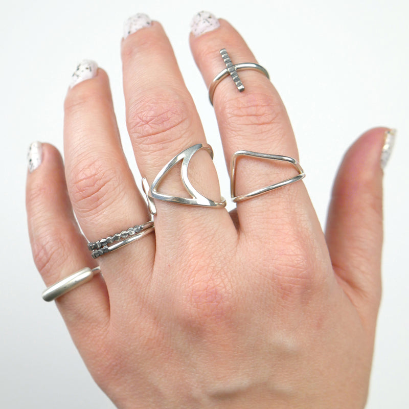 Minimalist silver rings