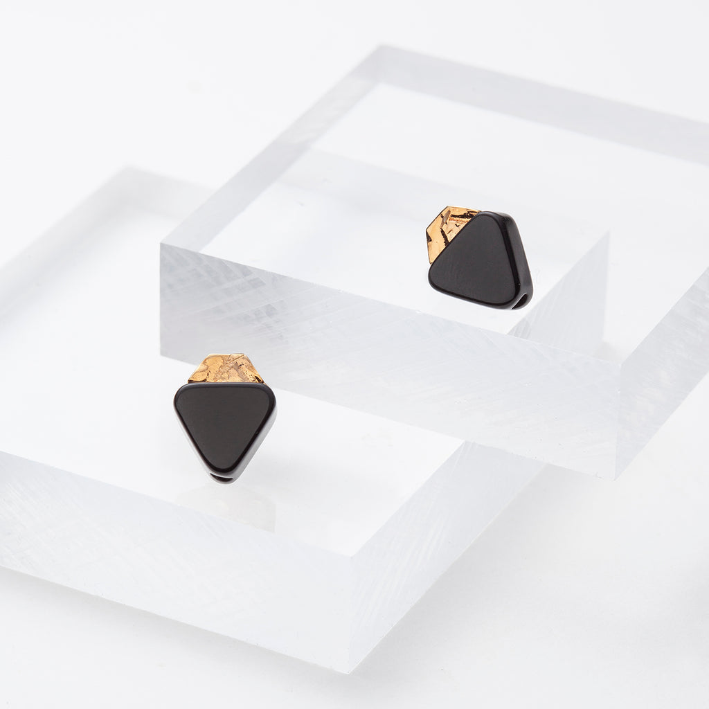 black onyx and gold studs