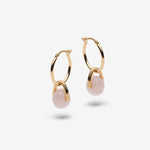 Pink Gemstone Hoop Earrings - gold - Canada
